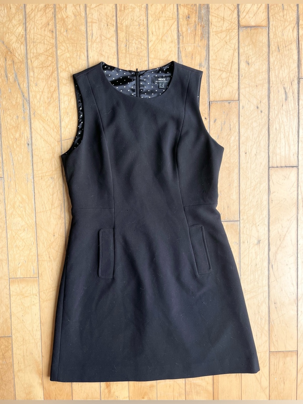 MEXX Metropolitan Black Minimalist Sleeveless Shift Dress Size UK16 (US 12)